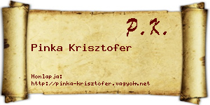 Pinka Krisztofer névjegykártya