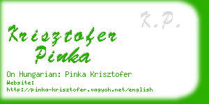 krisztofer pinka business card